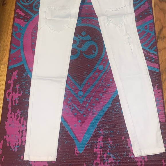 Aphrodite NWT High Waisted White Distressed Jeans - Picture 6 of 8